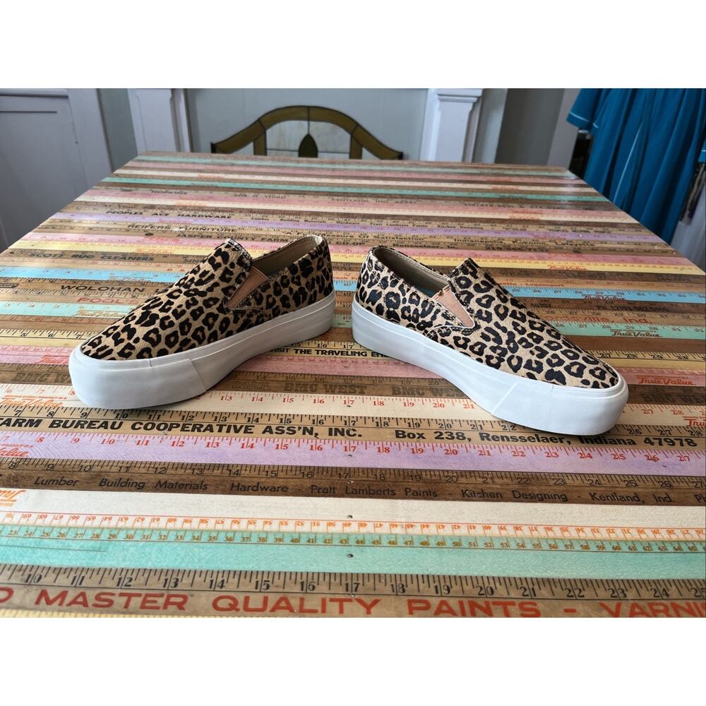 $130 SEAVEES Sz 7 Sneakers Baja Platform Mulholland Leopard Cowhide Leather Boho - Picture 12 of 14
